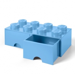 LEGOBrick8OpbergboxMetLade-Lichtblauw