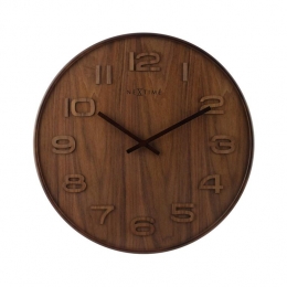 NeXtime-NeXtime-wandklok-35cm-Hout-Bruin-aposWoodWood