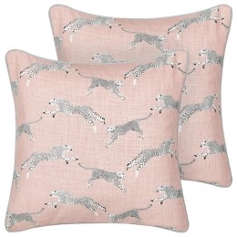 Beliani-ARALES-Sierkussensetvan2-Roze-45x45cm-Katoen