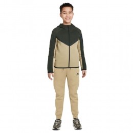 NikeTechFleeceSportswearTrainingspakKidsBeigeDonkergroenZwart