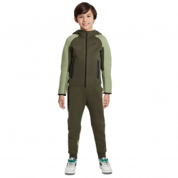 NikeTechFleeceSportswearTrainingspakKidsDonkergroenLichtgroenZwart