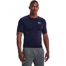 UnderArmourHeatGearOndershirtDonkerblauwWit