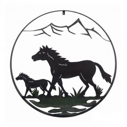 WanddecoIJzerRondPaarden-Buitengewoondeboet