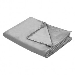 Beliani-RHEA-Verzwaringsdekenhoes-Grijs-120x180cm-Polyester