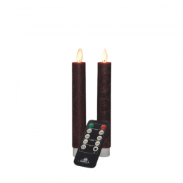 Dinerkaarswaxledbewegendevlamopbatterijmetafstandsbediening2stuksh18cmbordeaux-Annascollection
