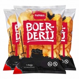3xBoerderijChipsPaprika190gr