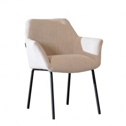 Bronx71ScandinavischeeetkamerstoelStengerecycledestofbeige