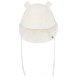 Huttelihut-KidsSummerHatBearEarsMuslin-Hoedmaat8692wit