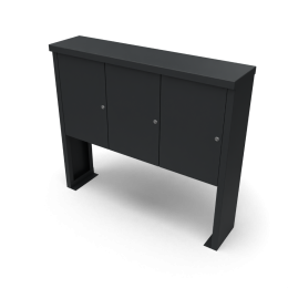 Multiboxbrievenbus3breeden1hoogzwart-Geroba