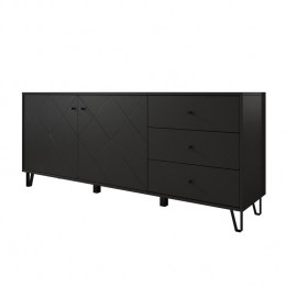 Meubella-DressoirBarlo-MatZwart-183cm