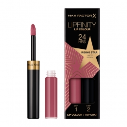 2xMaxFactorLipfinityLiquidLipstickLimitedEdition084RisingStar23ml
