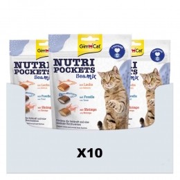 10xGimCatNutriPocketsSea-Mix150gr