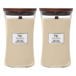 2xWoodWickGeurkaarsLargeVanillaBean611gr