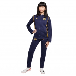 NikeInterMilanStrikeTrainingspakFull-ZipHooded2024-2025KidsDonkerblauwGoud