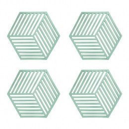 KrumblePannenonderzetterHexagon-Groen-Setvan4