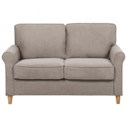 Beliani-RONNEBY-Tweezitsbank-Lichtbruin-Polyester