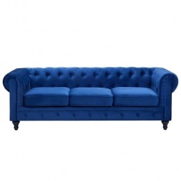 Beliani-CHESTERFIELD-Chesterfieldbank-Marineblauw-Fluweel