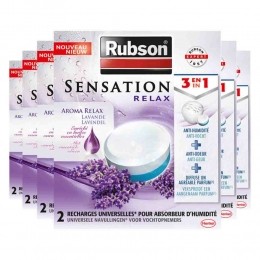 6xRubsonVochtopnemerNavullingenSensationLavendel2x300gr