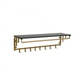 FURNILUX-Kapstok110x30x27cm-8Haken-GOUD-Zwart