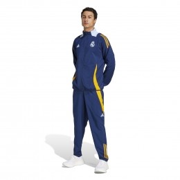 adidasRealMadridPresentatieTrainingspakFull-Zip2024-2025DonkerblauwOranjeLichtblauw