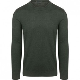 SweaterKnowledgeCottonApparelPulloverWolDonkergroen
