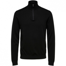 SweaterSelectedBergHalfZipCardiganZwart