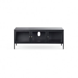 OlivineCarrieTVmeubelZwart-Metaal-Glas-B132cm