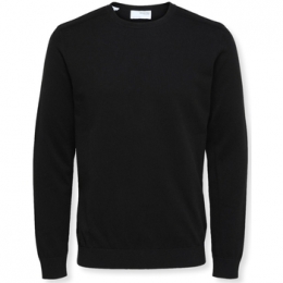 TruiSelectedNoosBergCrewKnit-Black