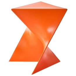 Beliani-PECOS-Bijzettafel-Oranje-Synthetischmateriaal