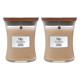 2xWoodWickGeurkaarsMediumCashmere275gr