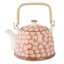 ClayreEefTheepotmetFilter700mlRozeKeramiekBloemen