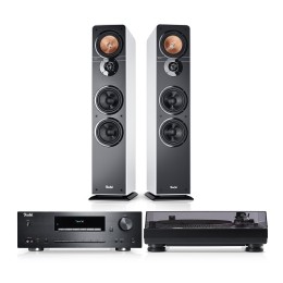 TeufelULTIMA40KOMBOVINYL250high-endstereo-installatiemetCD-MP3-spelerBluetoothSubwooferWitzwart