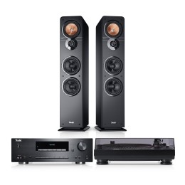 TeufelULTIMA40KOMBOVINYL250Krachtigestereoinstallatiemetcd-mp3receiverBluetoothDABPlatenspelerVloerstaandespeakerZwart