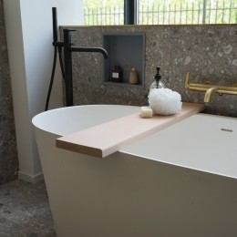 BadplankGlissShelfRecht80cmMassiefEikenhoutWitOlie