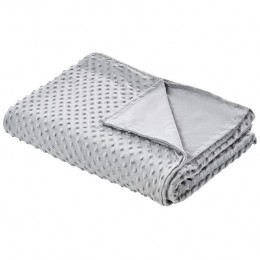 Beliani-CALLISTO-Verzwaringsdekenhoes-Lichtgrijs-100x150cm-Polyester