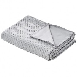 Beliani-CALLISTO-Verzwaringsdekenhoes-Lichtgrijs-120x180cm-Polyester