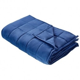 Beliani-NEREID-Verzwaringsdeken-Marineblauw-135x200cm-Polyester