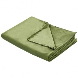 Beliani-RHEA-Verzwaringsdekenhoes-Donkergroen-150x200cm-Polyester