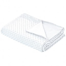 Beliani-CALLISTO-Verzwaringsdekenhoes-Gebrokenwit-120x180cm-Polyester
