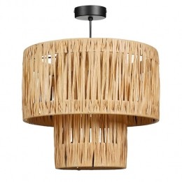 MicaDecorationsElisaHanglamp-H30x35cm-Raffia-Lichtbruin