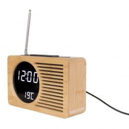 KarlssonRetroRadioAlarmklok-Bamboo