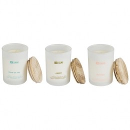 Beliani-SIMPLICITY-Geurkaarsset-LeerZeebriesAmber-Sojawax