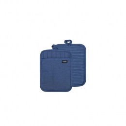 Ladelle-PannenlappenSetvan2KatoenPolyesterSiliconenBlauw
