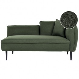 Beliani-CHEVANNES-Chaiselongue-Donkergroen-Boucle