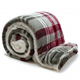 Plaidlarssonl150b200cmgrijsrood-Uniqueliving