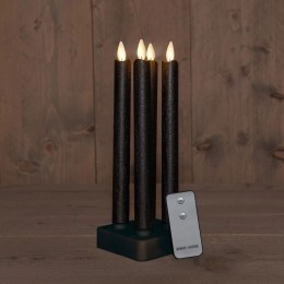 SetOf4RechargeableBlackWaxTaperCandle235cmMoving-Annascollection