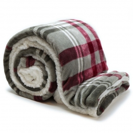 Plaidlarssonl150b200cmgrijsrood-Uniqueliving