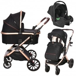LorelliGloryBlackDiamonds3-in-1KinderwageninclSpiritAutostoel