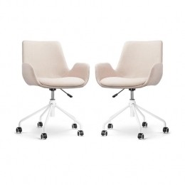 NolonNout-EefBureaustoelenSetvan2-Beige-WitOnderstel