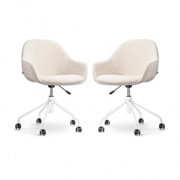NolonNout-MaeBureaustoelenSetvan2-BouclBeige-Wit